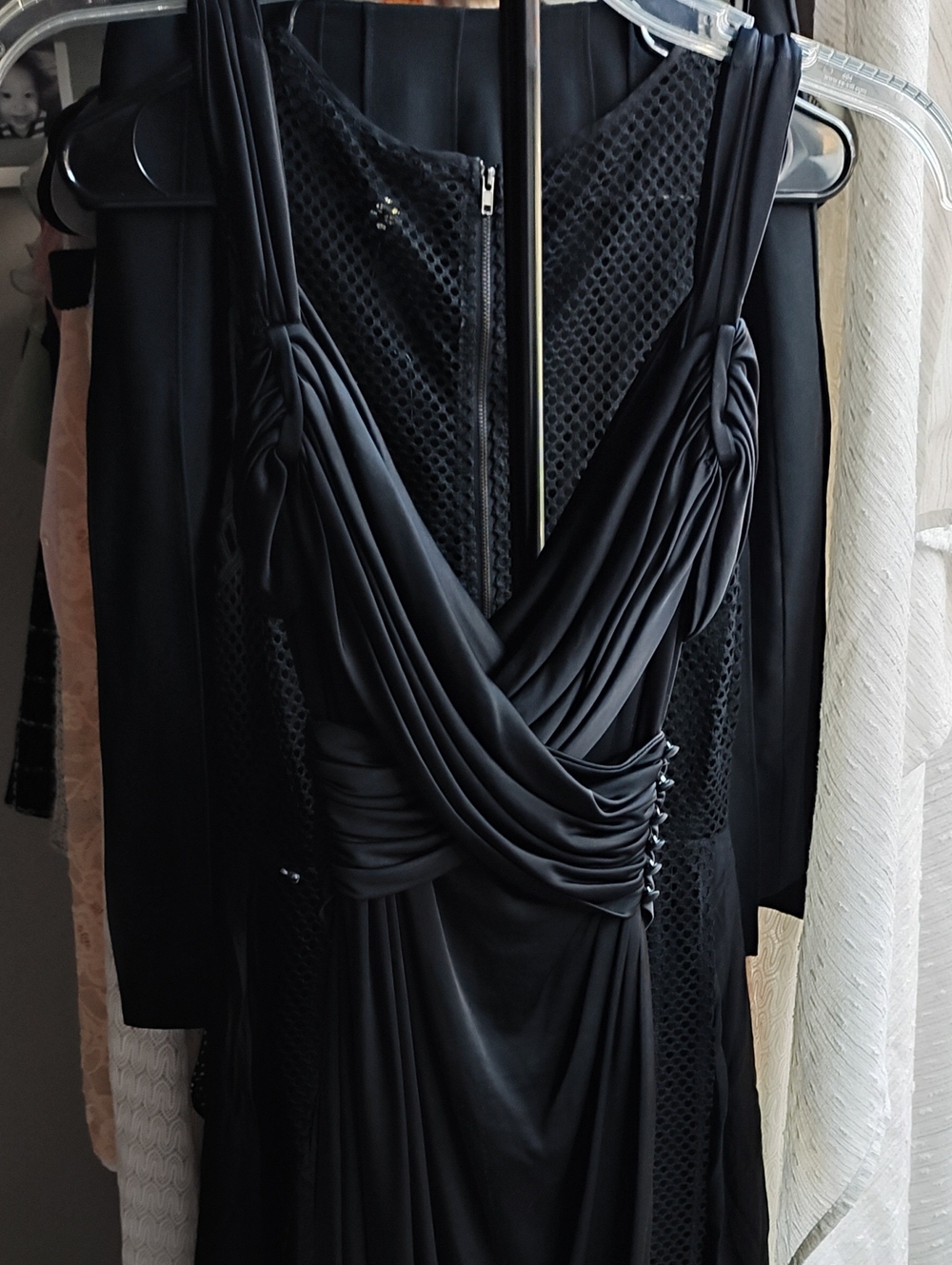 Mango Suit Black Draped Evening Dress - Unbranded